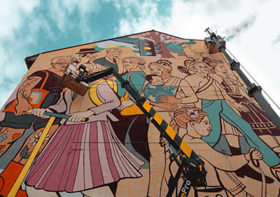 mural Rajská ulica v Bratislave