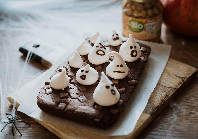 halloweenske cícerové brownies