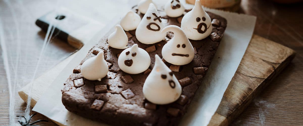 halloweenske cícerové brownies