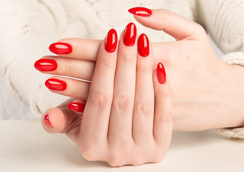červené nechty