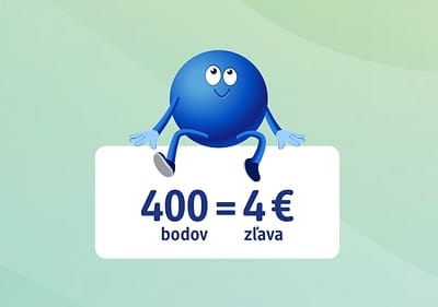 pointík s bodmi v hodnote 400 €, ktoré predstavujú 4 € zľavu