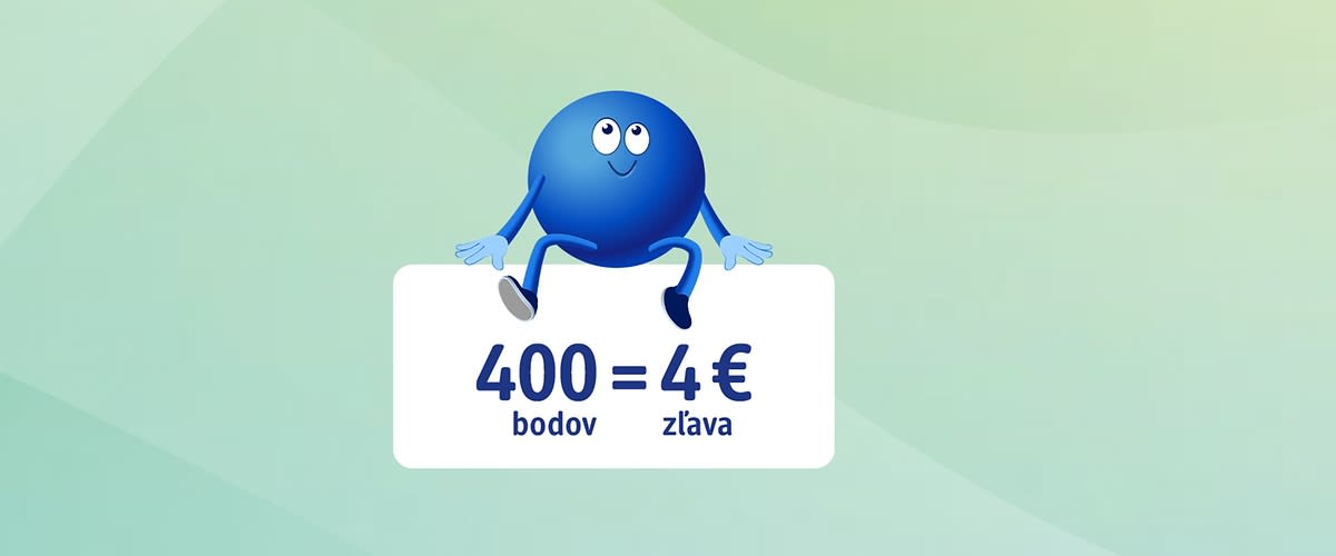 pointík s bodmi v hodnote 400 €, ktoré predstavujú 4 € zľavu