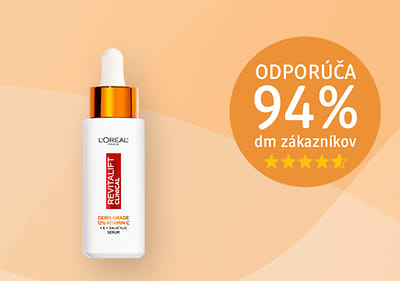 Pleťové sérum s čistým vitamínom C Revitalift Clinical odporúča 94 % dm zákazníkov
