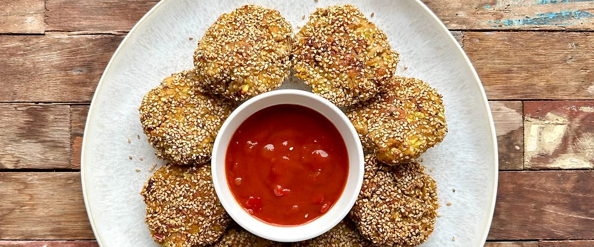  Tofu fašírky so salsa dipom