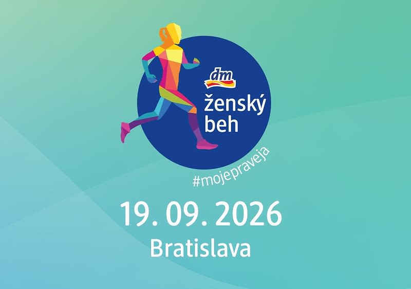 Grafika propagujúca ženský beh v Bratislave 19. septembra 2026