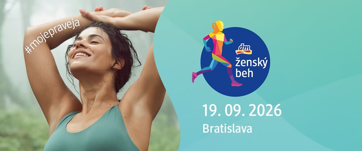 Grafika propagujúca ženský beh v Bratislave 19. septembra 2026