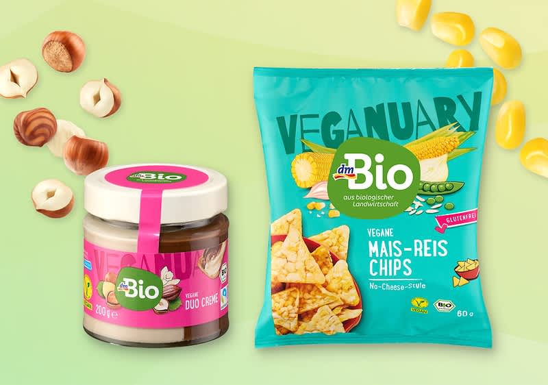 Vegánska oriešková nátierka a kukurično ryžové čipsy od dmBio