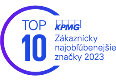 Logo KPMG TOP 10 Zákaznícky najobľúbenejšie značky 2023