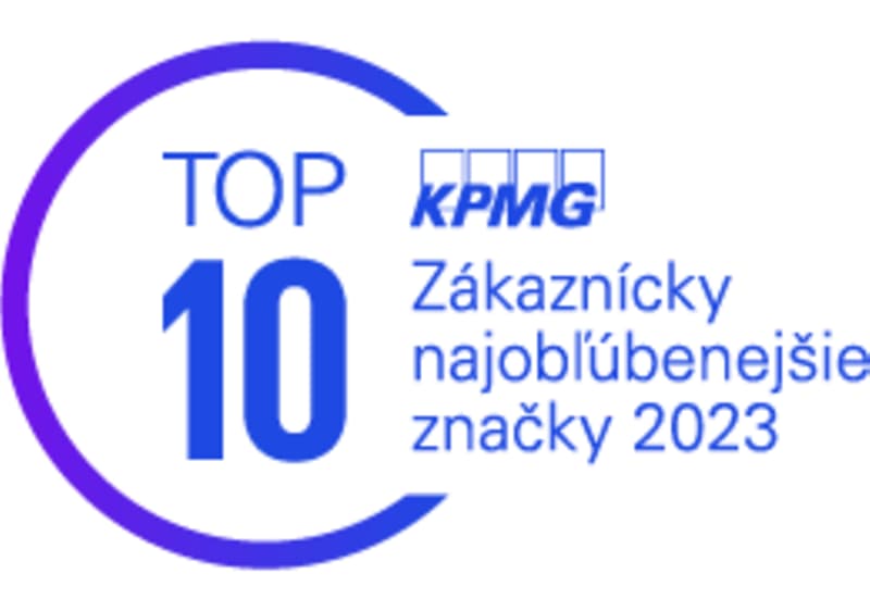 Logo KPMG TOP 10 Zákaznícky najobľúbenejšie značky 2023