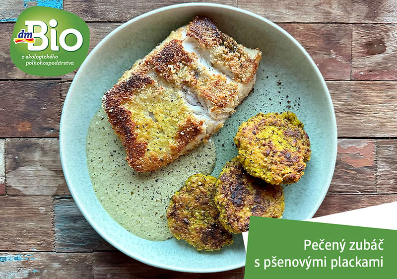 Pečený zubáč s pšenovými plackami