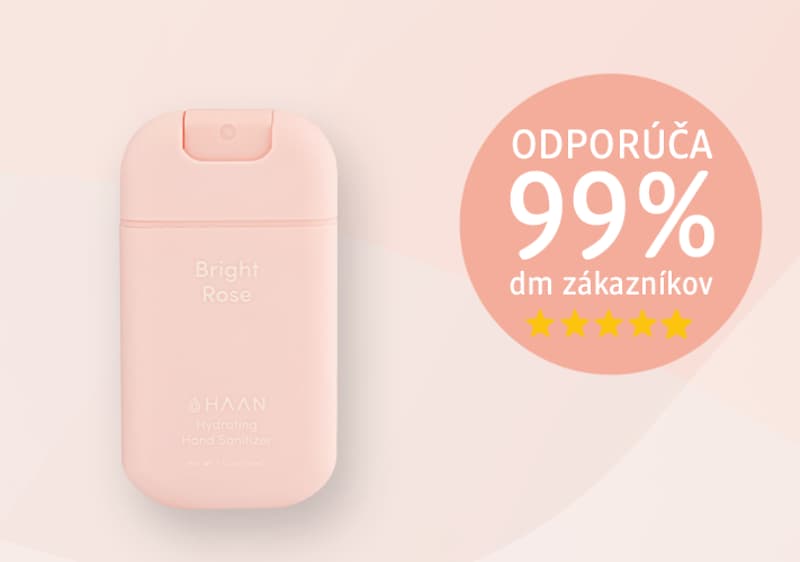 HAAN Hydratačný dezinfekčný sprej na ruky Bright Rose, 30 ml