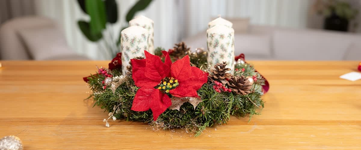 Adventný veniec so sviečkami