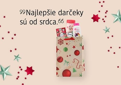 Vianočná darčeková taška z dm a muž s darčekmi