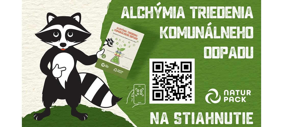Vizuál Alchýmie triedenia komunálneho odpadu s QR kódom