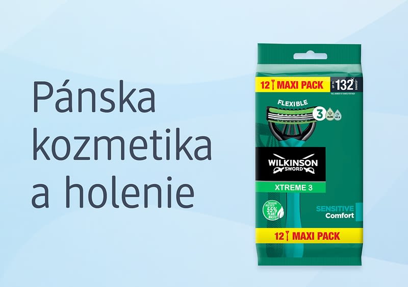 Balenie pánskych holiacich strojčekov Wilkinson Xtreme 3 Sensitive Comfort.