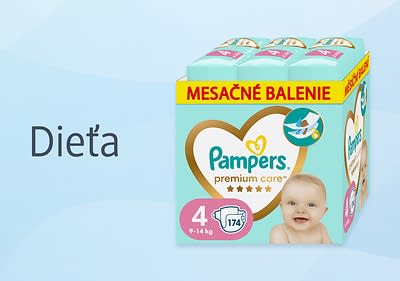 Balenie plienok Pampers Premium Care pre deti
