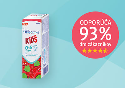 sensodyne kids pastu odporúča 93% zákazníkov
