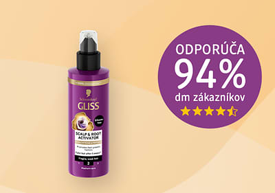 Fľaša vlasového aktivátora Gliss s odporúčaním 94% zákazníkov dm.
