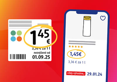 Cenovka produktu v obchode a cena produktu v mobilnej aplikácii