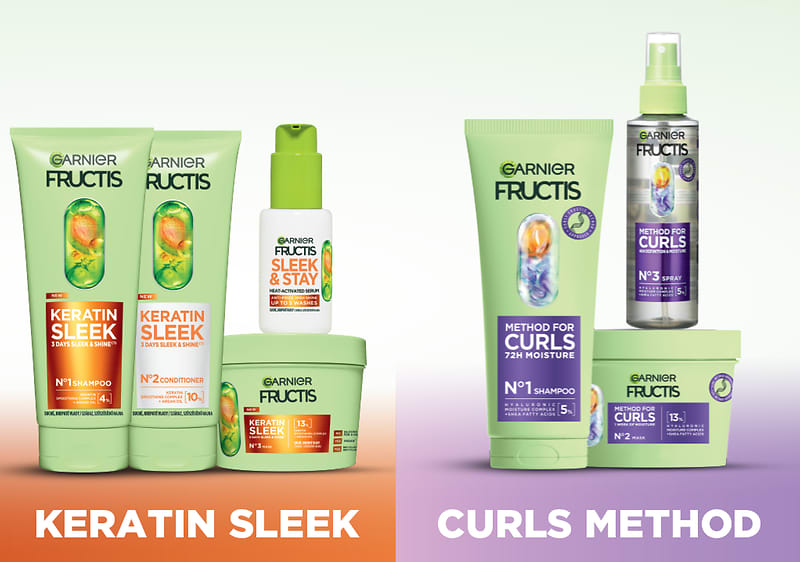Garnier Fructis Keratin Sleek a Curls Method