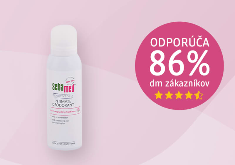 Dezodorant Sebamed s odporúčaním 86% zákazníkov dm