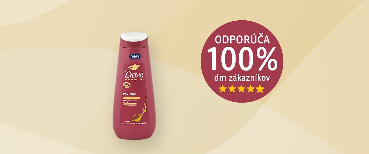 Dove telové mlieko s odporúčaním 100% zákazníkov dm