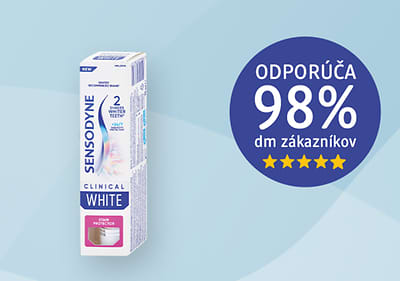 Zubná pasta Sensodyne Clinical White s odporúčaním 98% zákazníkov dm
