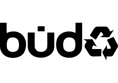 Logo s textom būdo a symbolom recyklácie na pravej strane.