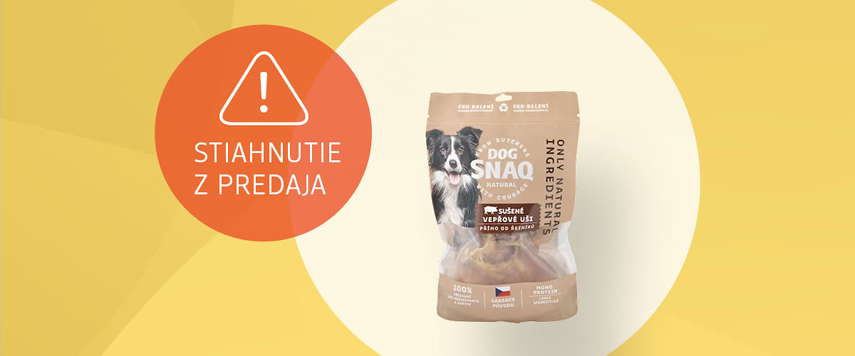 Stiahnutie z predaja: balenie sušených bravčových uší pre psov značky Dog Snaq