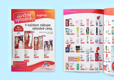 Leták journal express s ponukou produktov a cenami z dm drogérie.
