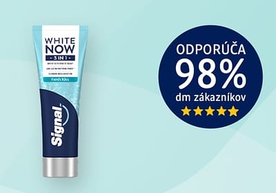 Zubná pasta Signal White Now 3v1 s odporúčaním zákazníkov.