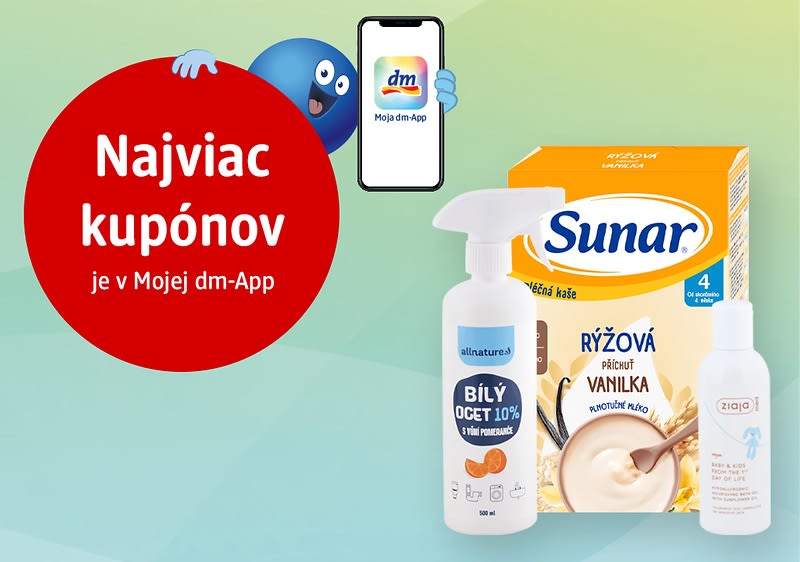 exkluzívne kupóny v Mojej dm-App