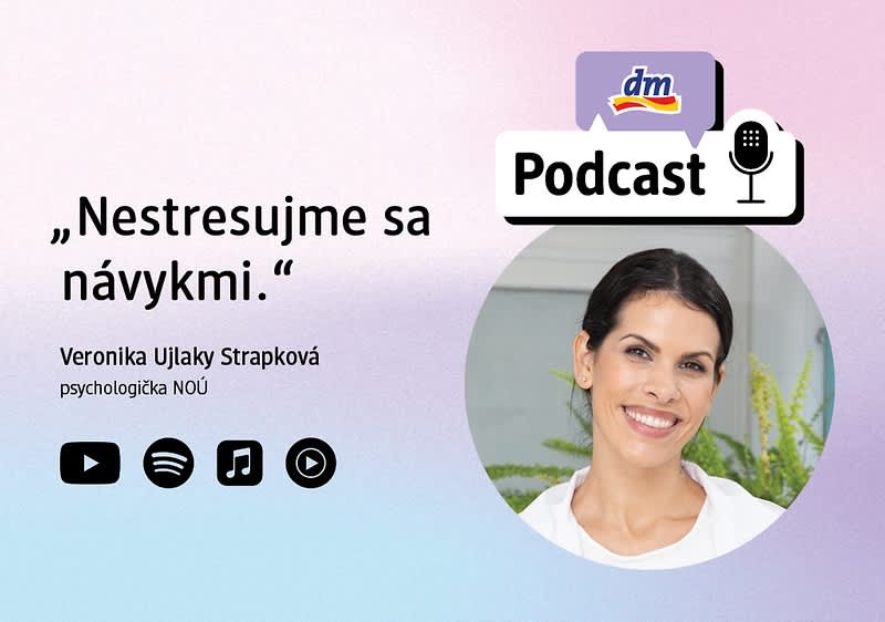 Grafika podcastu s textom „Žite sami pre seba“ a logo dm podcastu