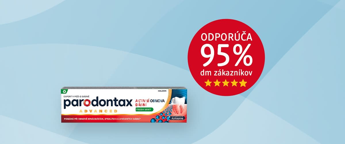 Zubná pasta Aktívna obnova ďasien Fresh Mint a odporúčaním 95% zákazníkov.