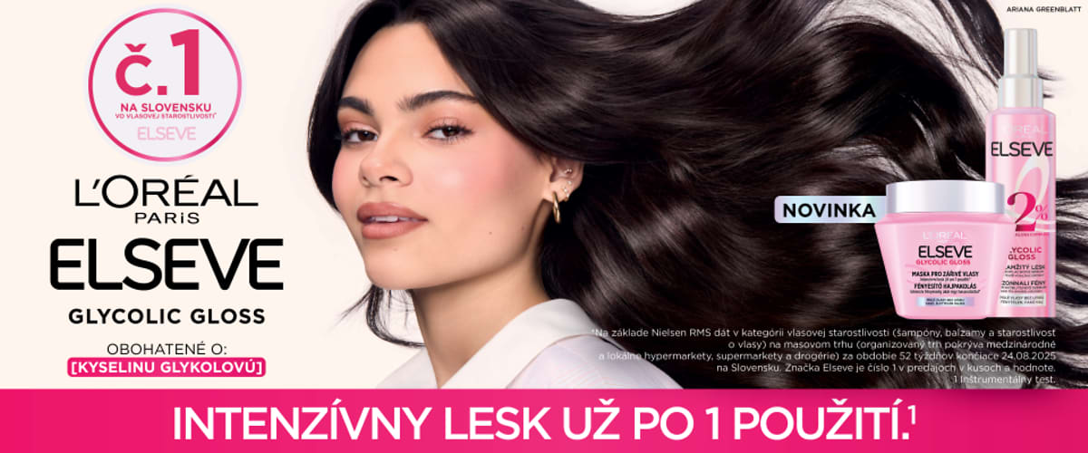 Anna Geislerová na červenom pozadí s textom o sére L'ORÉAL PARiS