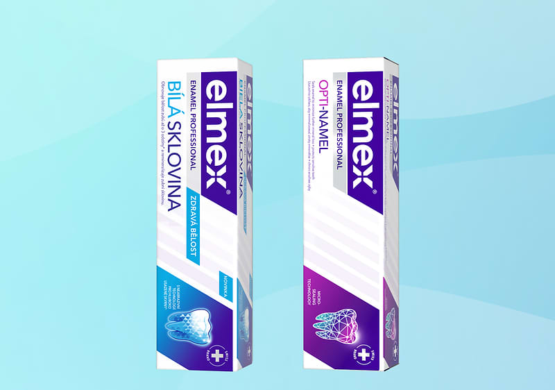 elmex Zubná pasta Enamel Professional Biela sklovina a elmex Zubná pasta Professional Opti-namel Seal & Strengthen