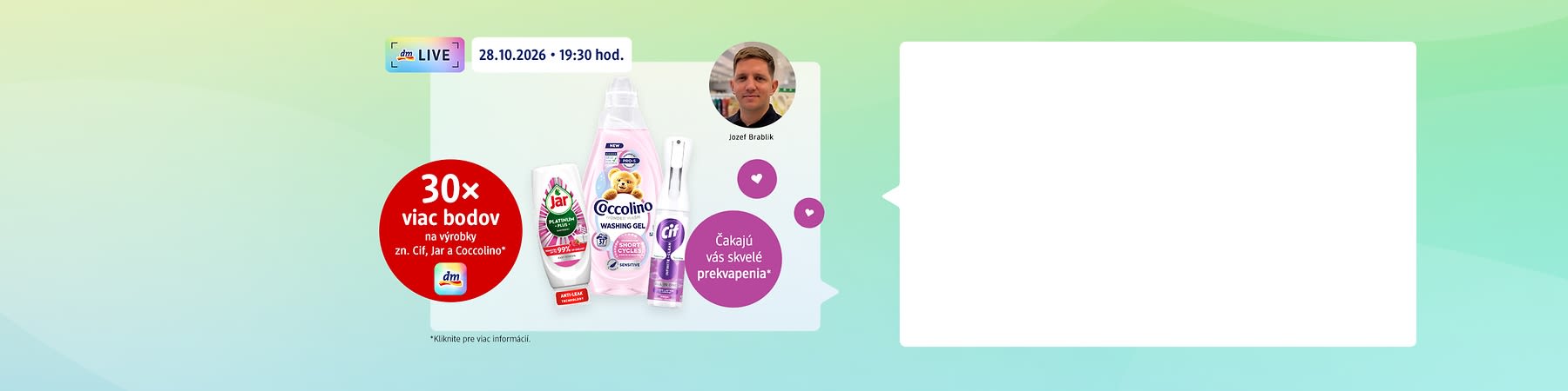 dmLIVE 28.10.2026 o 19:30 Jesenný refresh domácnosti začína v dm