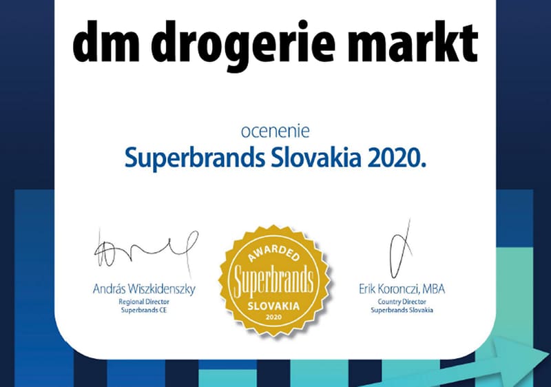 Ocenenie Slovak Superbrands Award získava dm už po siedmykrát