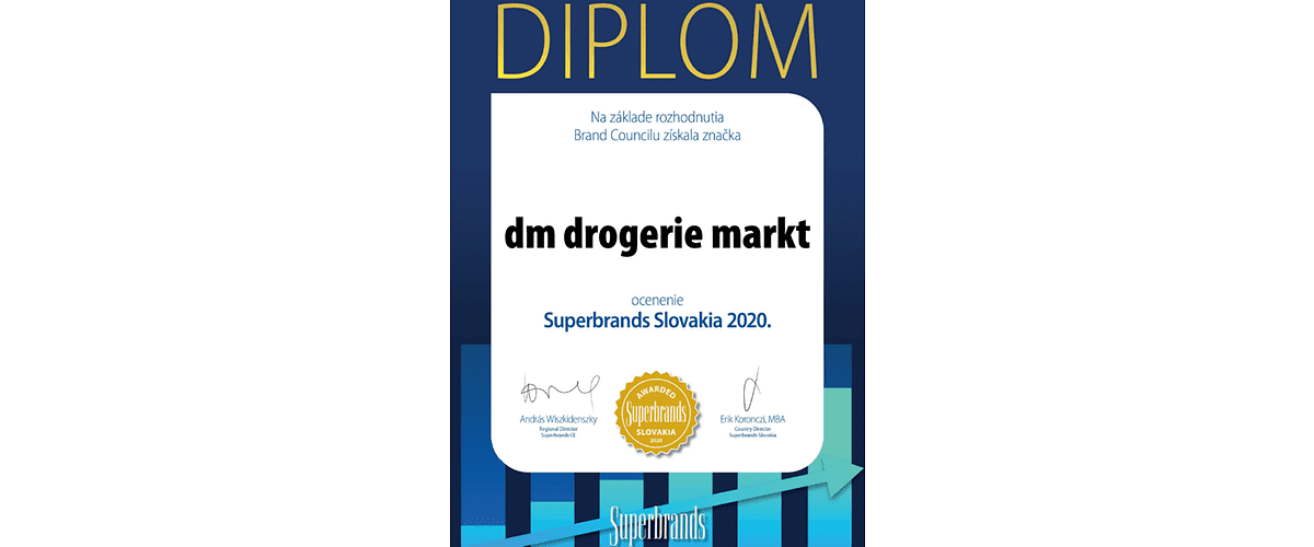 Ocenenie Slovak Superbrands Award získava dm už po siedmykrát