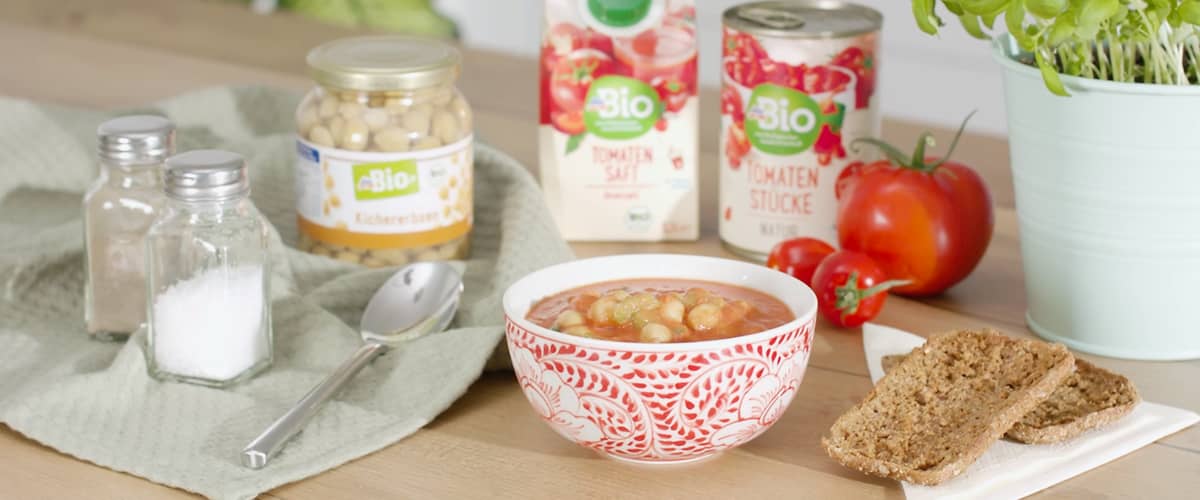 Španielske gazpacho a ingrediencie značky dmBio.