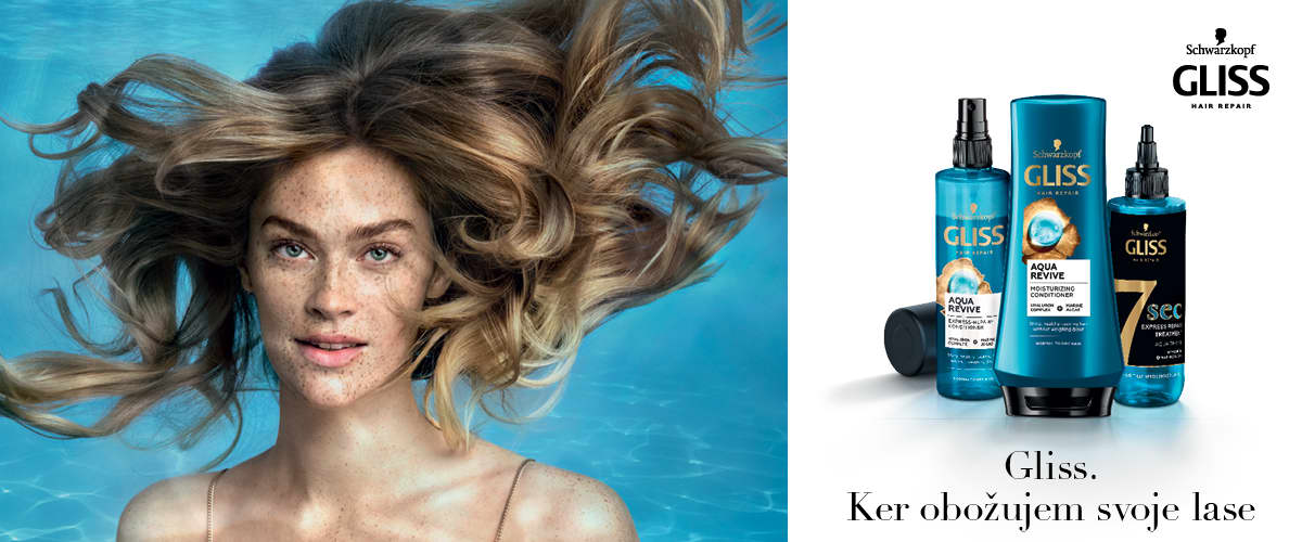 Lahkotna nega las z NOVO linijo GLISS AQUA REVIVE