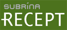 Zelena grafika z belim delnim besedilom RECEPT na sredini, zgornji del besede UBRINA delno viden ključna beseda: recept