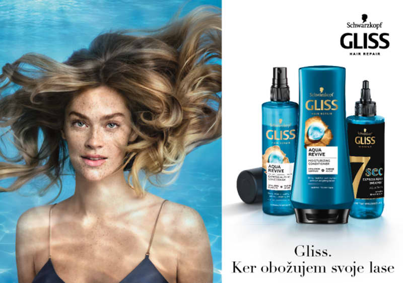 Lahkotna nega las z NOVO linijo GLISS AQUA REVIVE