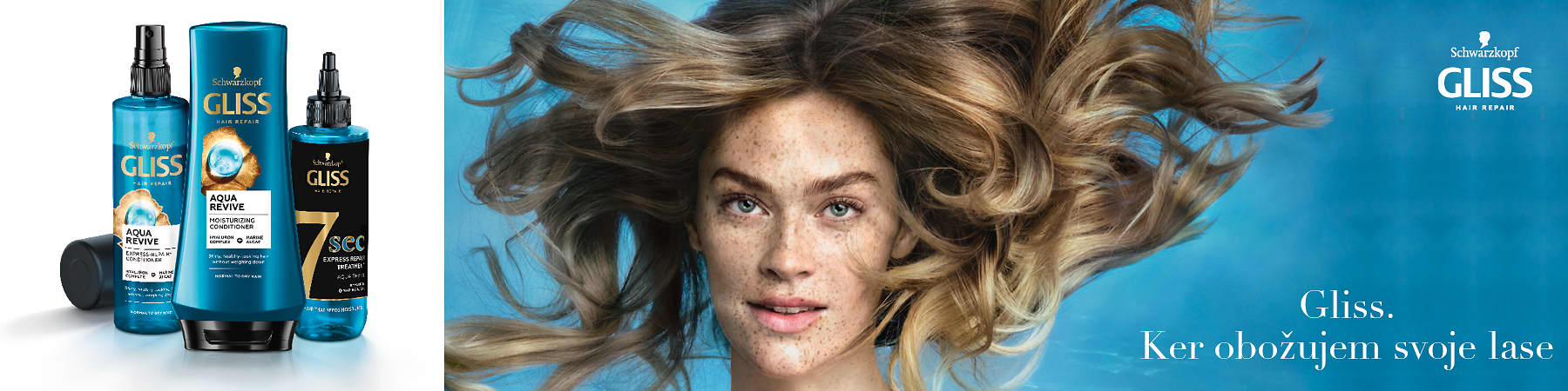 Lahkotna nega las z NOVO linijo GLISS AQUA REVIVE