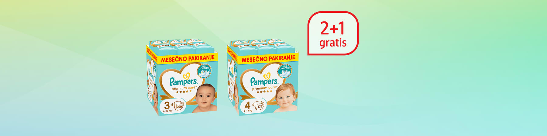 Darilo ob nakupu 2 mesečnih pakiranj Pampers
