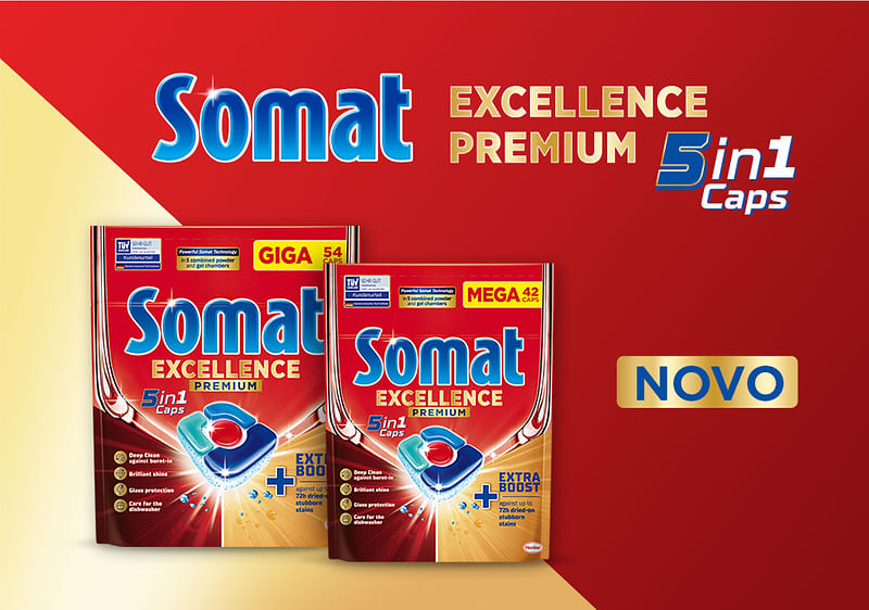 Kapsule za pomivalni stroj Somat Excellence Premium 5 v 1 | dm.si