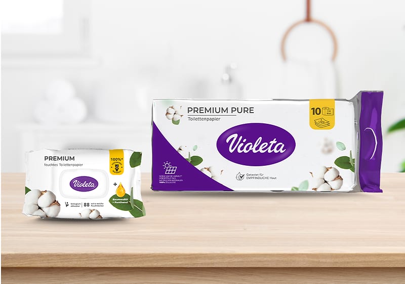 Vlažni toaletni papir Violeta Premium Cotton Oil