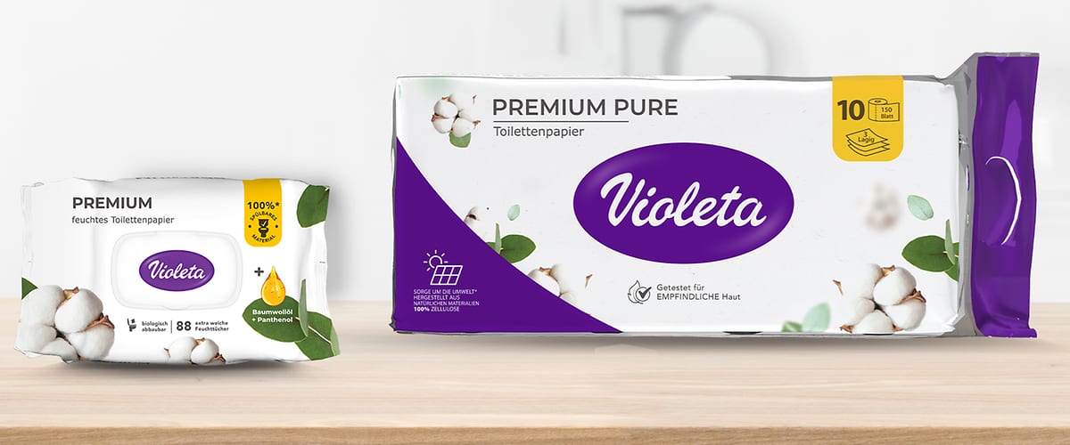 Vlažni toaletni papir Violeta Premium Cotton Oil