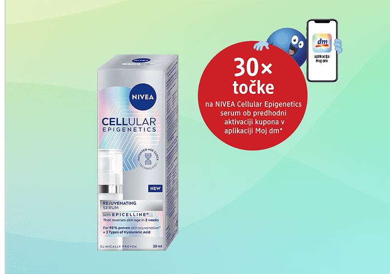 30x točke ob spletnem nakupu serumov za obraz NIVEA CELLULAR Epigenetics