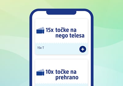 Alt-Text Mobilna aplikacija s točkami za nego telesa in prehrano